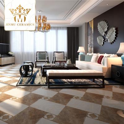 China Europe Foshan 600X600 High Grade Interior Porcelain Tile Carpet Brick Gilded Gold Polished Crystal Glossy Ceramic Floor Tiles for sale