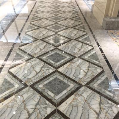 China Modern Polished Europe Foshan 800X800 Porcelain Tiles With Glitter Powder Ceramic Tiles Unlimited Splicing Gold Plated Floor Tiles for sale