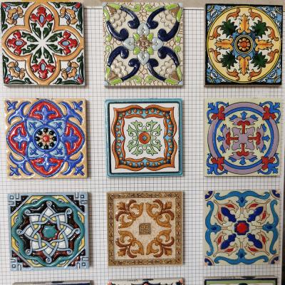 China Small Europe Milan Flower Wall Tiles Retro Finial 100X100 Hand Painted Anti-Slip Ceramic Tiles For Kitchen Bathroom Balcony for sale