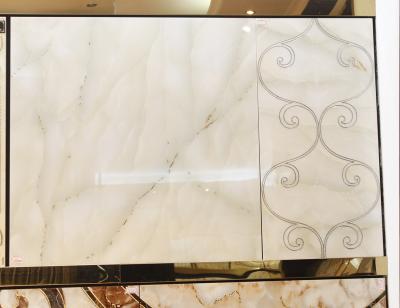 China Modern luxury high end 800X800 craft tiles jade texture porcelain silver plated tile with pearl powder ceramic wall tile for sale