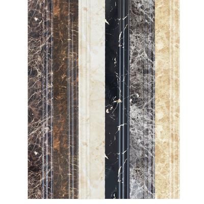 China Europe Pattern Ceramic Tile Imitation Marble Brown Bordering Line Wall Foot Pressing Edge 800x100 (One Box) Jade Pattern Collection for sale