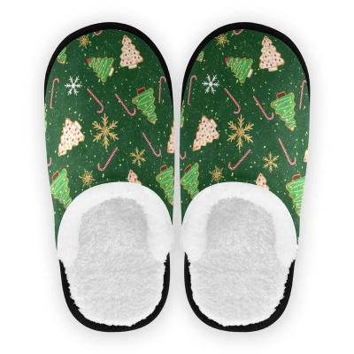 China Anti-odor Christmas series cartoon winter slippers sets winter home Christmas tree cotton slipper for men for sale