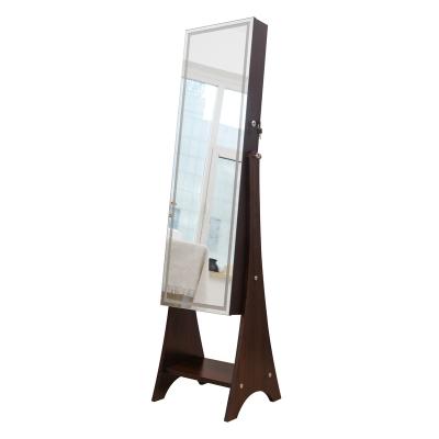 China Traditional stock in the United States multi-functional wooden jewelry cabinet with mirror storage full body makeup mirror bathroom cabinet with mirror for sale