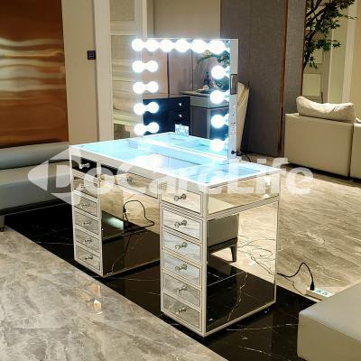 China 2 outlets and 2 USB current in the United States! Docarelife Modern Bedroom Dresser Makeup Table Dressing Drawers Mirror Vanity for sale