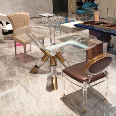 China OEM/ODM Modern Home Style Modern Furniture Living Room Acrylic Coffee Desk Table Set With Chair for sale