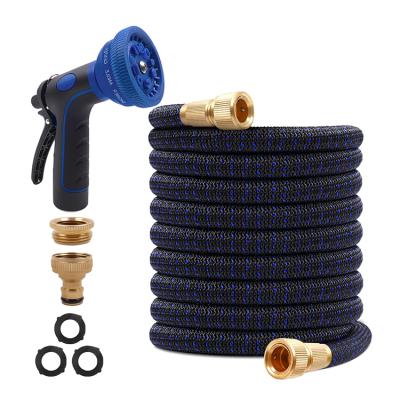 China 50FT/100FT Adjustable EU Standard Good In Stock Irrational Magic Retractable Watering Hose With 10 Function Spray Gun for sale