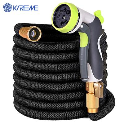 China KAREEME Adjustable Expanding Garden Hose, Latex Core with 3/4 Solid Brass Fittings, 25FT/50FT/75FT/100FT Flexible Retractable Magic Hose for sale