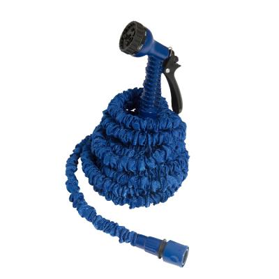 China Anti Abrasion Green Expandable Flexible Garden Hose with 7 Patterns Spray Nozzle and Quick Connector for sale