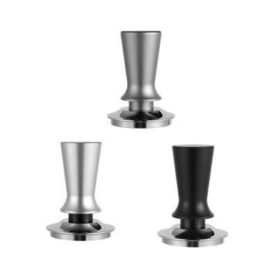 China Sustainable Coffee Tamper With Spring Loaded Stainless Steel Flat Base Calibrated Espresso Tamper for sale