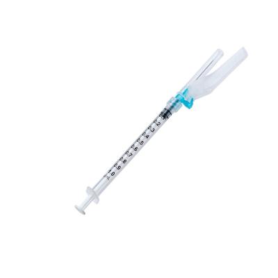 China Hot Selling SUS 304 Sterile 1ml Hypodermic Needle Disposable Syringe With Safety Needle For Medical Use for sale