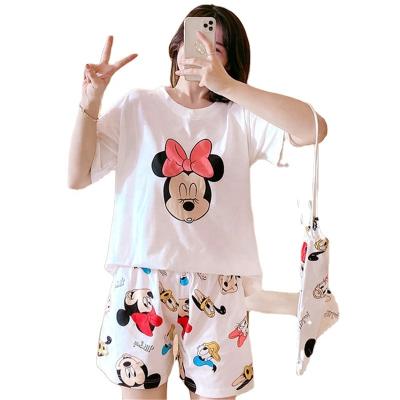 China New Style Soft Thermal Sleepwear Fashion Casual Pajamas Summer Woman Clothes Casual Style Homesuit Short Sleeve Shorts Pants Pj Set for sale