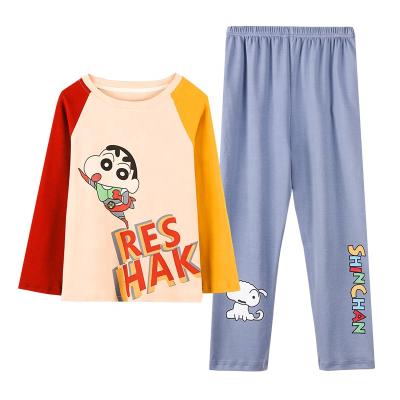 China Breathable New Boy Kid Pj Set Spring Autumn Homesuit Homeclothes Sleepwear Fashion Style Long Sleeve Long Pants 100% Cotton Pajamas Set for sale