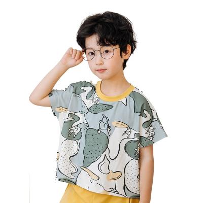 China New Summer Breathable 100% Soft Cotton Fashion Style Kids Casual Homesuit Homeclothes Sleepwear Boys Pj Set Pajamas Set for sale