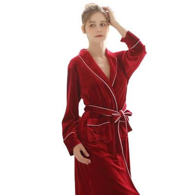 China Women's Large Breathable Yukata Fashion Style Casual Women's Clothing Home Robe Night Front Pocket Kimono Robe Lapel Bathrobe Housecoat for sale