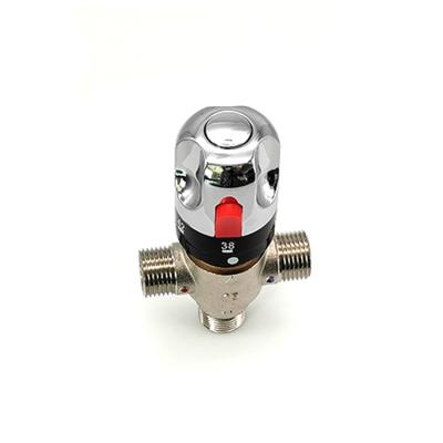 China General Universal Thermostat Copper Thermostat Valve Nickel Plated Finish Thermostatic Mixing Valve for sale