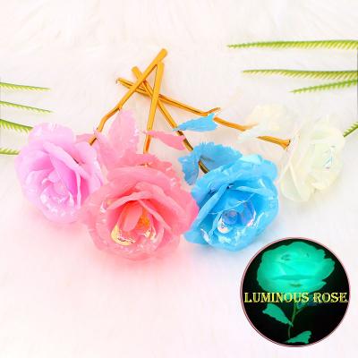 China Factory Direct Sales New Modern Teacher's Day Gift Christmas Thanksgiving Day Gift 24K Bright Simple Artificial Rose for sale