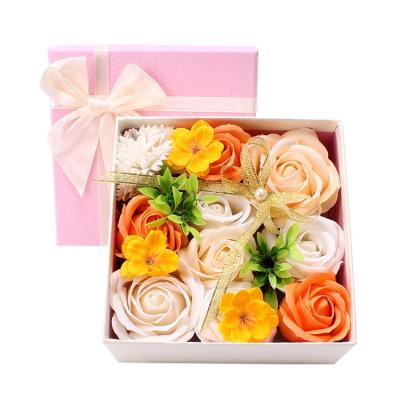 China Creative colorful warm beautiful Christmas gift rose soap flower gift box to send artificial flower carnations lover's birthday surprise for sale