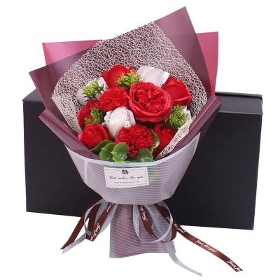 China China Wholesale Fashion Beautiful Cheap Colorful Artificial Flower Rose Bouquet Gift Box Valentine's Day Birthday Gift For Girlfriend for sale