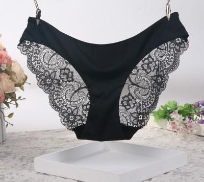 China Breathable High Temptation Lace Mesh Hollow Out Panties Transparent Sexy Women's Panties for sale