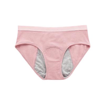 China Antibacterial hot sale striped breathable comfortable waterproof functional cotton ladies menstrual panties for sale