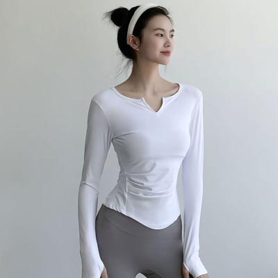 China Womens Sports Breathable One Piece Jumpsuit Yoga Top Set Long Sleeves V-Neck for sale