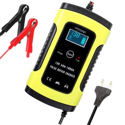 China China-chic New New 6A 12V Universal Motorcycle Car Battery Pulse Fully Automatic Chargers Repair Type Storage Digital Lead Acid Battery Charger for sale