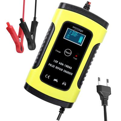 China China-chic New 12V 6A Smart LCD Display Fast Car Battery Charger For AGM Motorcycle Smart Charging Auto GEL Lead Acid Batteries for sale