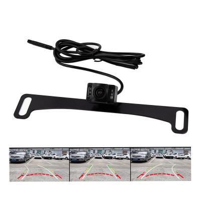 China Waterproof HD Car Trajectory Dynamic Parking Line CVBS Night Vision Color Rear View Camera License Plate Frame Rear View Camera for sale