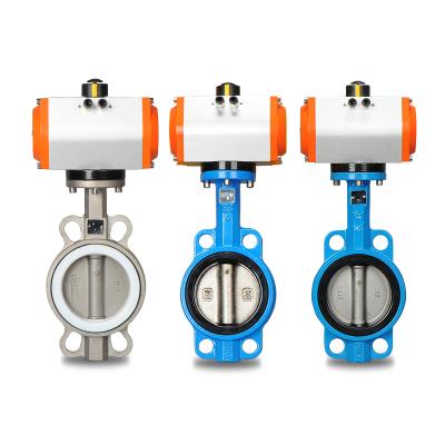 China Actuators control butterfly valvePN10 PN16 stainless steel flange butterfly valve joint pneumatic soft butterfly valve for sale