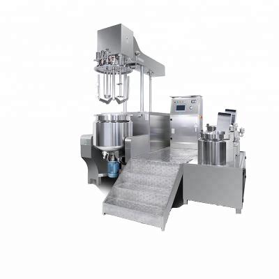 China Viscous Liquid Bottom 100L Homogenizer Cosmetics Cream To Vacuum Emulsifying Mixer for sale