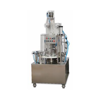 China Automatic rotary type food plastic cup filling and sealing machine for yogurt ice cream milk fruit juice spice jam for sale