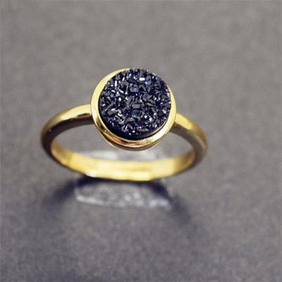 China Bojiu Ring Gold Plated Druzy Natural Stone WomenFinger CLASSIC Ring for sale