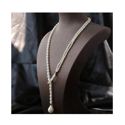 China Retro CIO Female Baroque Design Romantic Style Freshwater French Necklace Pearl Necklace for sale