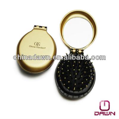 China Plastic Oval Folding Travel Mirror Brush With Logo CD-MP500 for sale