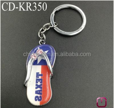 China TEXAS Promotional Slipper Metal Gift Key Chain With Pink Stones CD-KR350 for sale