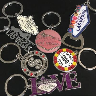 China Metal Las Vegas Souvenirs Coin Key Chain Bottle Opener Letter Key Chain CD-KR444 for sale