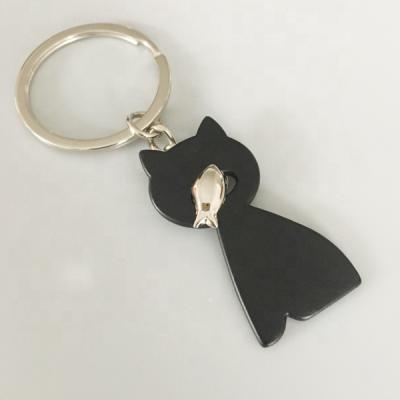 China Metal Self Defense Cat Key Chain Black With A Fish CD-KR447 for sale