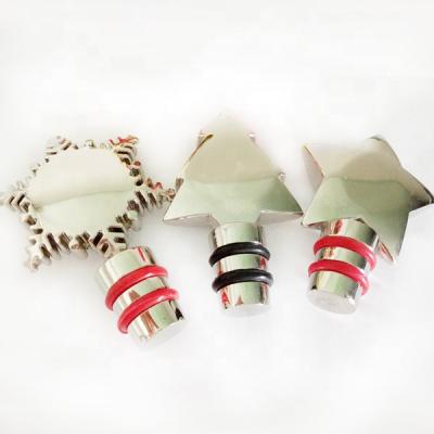 China Holiday Viable Star and Snowflake Shaped Christmas Wine Bottle Single Stopper CD-BS13 for sale