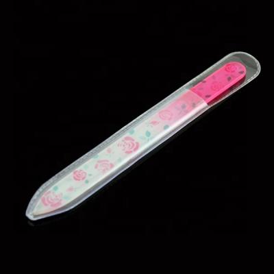 China Promotional glass rose glass nail file with customized design printed CD-JPF012 for sale