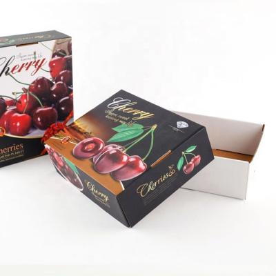 China Disposable Paper Boxes Maker Luxury Packaging Fruit Black Boxes For Cherry Corrugated Paper Box Packaging 2.5-3kgs for sale