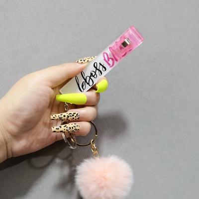 China Hot Selling Cute Plastic Card Clip Key Chain Puller Key Chain Card Grabber For Long Nails for sale