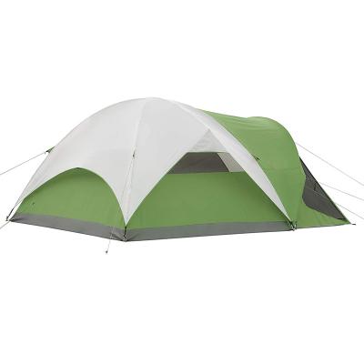 China Diagonal tie type 2021 6 person European 8 person large two bedroom family camping high quality camping tent for sale