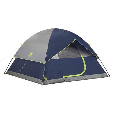 China Diagonal Tether Type 3 Person Tent Wholesale Season 1 - 2 Double Layer Folding Outdoor Portable Waterproof Camping Tent for sale