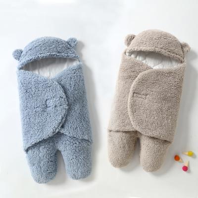 China Breathable Warm Newborn Baby Sleeping Bag Soft Infant Bear Shaped Plush Sleeping Bag Stroller Envelope Baby Products for sale