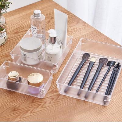 China Organizer Stocked Trays, 4 Different Sizes Large Capacity Plastic Bins Kitchen Drawer Organizers Bathroom Drawer Desk Drawer Dividers for sale