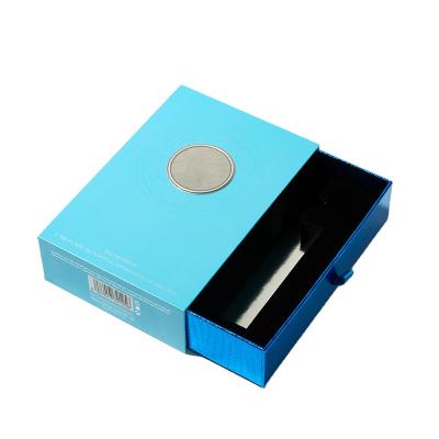 China Recyclable Size Color And Logo Customization Blue Printing Luxury Drawer Perfume Box Packaging Gift Paper Boxes for sale