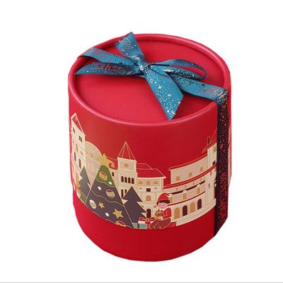 China Newest Materials 2021 Newest Luxury Recycled Christmas Paper Box High Quality Paper Tube For Apples Chocolate for sale