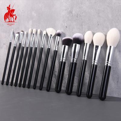 China Angular Blush 2023 Wholesale Hot Sale 15pcs Vegan Hair Makeup Brush Luxury Professional Synthetic Makeup Cosmetic Brush Set for sale