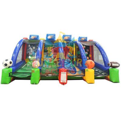 China Wholesale PVC Outdoor Interactive Sports 4-in-1 Inflatable Football Challenge Amusement Carnival Games For Sale for sale