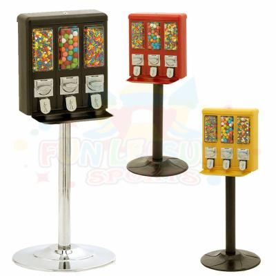 China SDK wholesale price party supplier cotton dispensers nostalgia vending machine shop triple gumball candy vending machine for sale